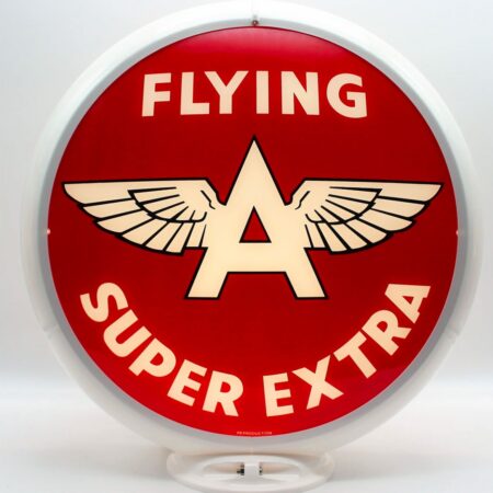 Flying A Super Extra Benzinepomp Bol - Glazen Lenzen | Fiftiesstore
