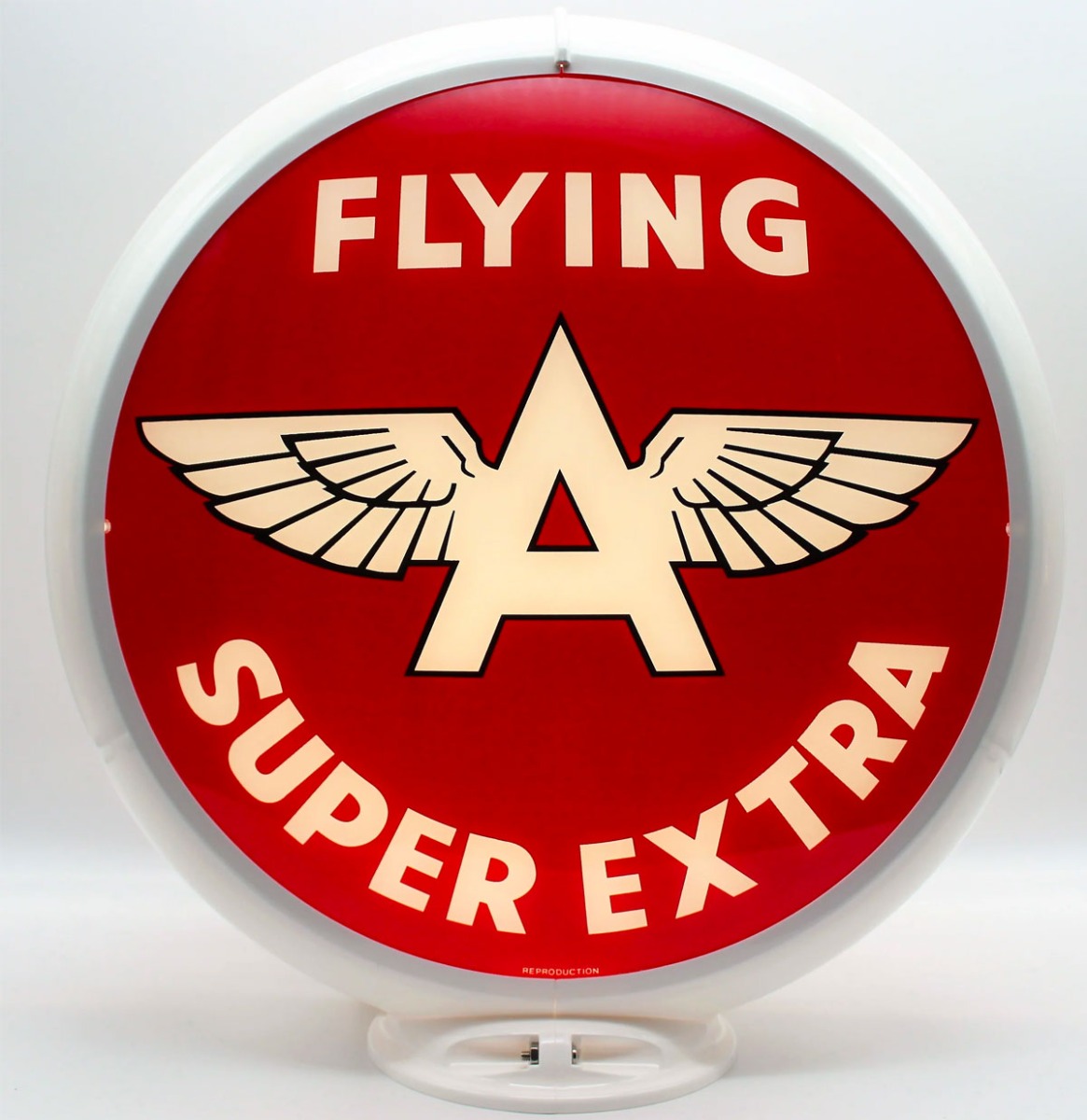 Flying A Super Extra Benzinepomp Bol - Glazen Lenzen | Fiftiesstore