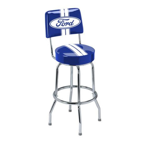 Ford Barkruk met Rugleuning - Ford Logo met Race Strepen - Officieel Gelicenseerd Product | Ford