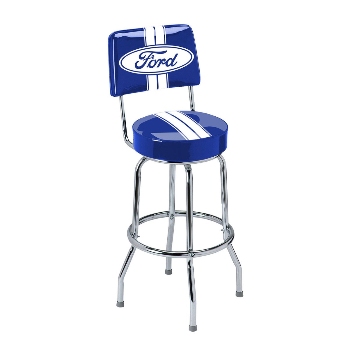 Ford Barkruk met Rugleuning - Ford Logo met Race Strepen - Officieel Gelicenseerd Product | Ford