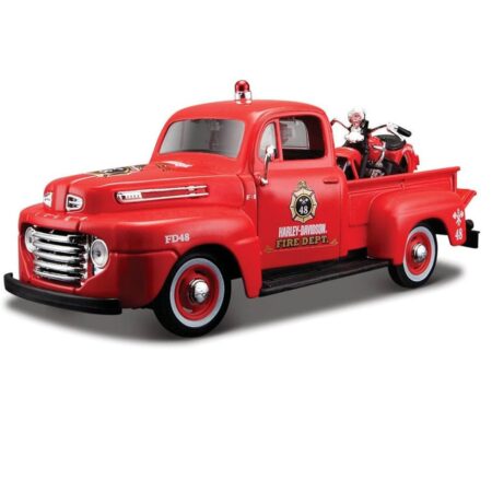 Ford F-1 Pick-Up 1948 + Harley-Davidson FL Panhead 1:24 Diecast Set | Harley-Davidson