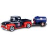Ford F100 1956 - Pickup Gulf Livery + Oil Tank Trailer 1:24 | Ford