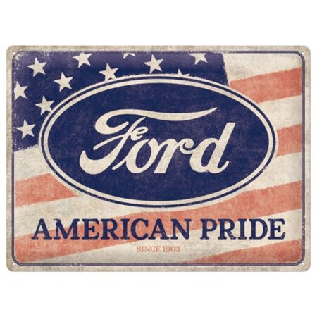 Ford Logo American Pride US Flag Metalen Bord 30 x 40 cm - Speciale Editie | Ford