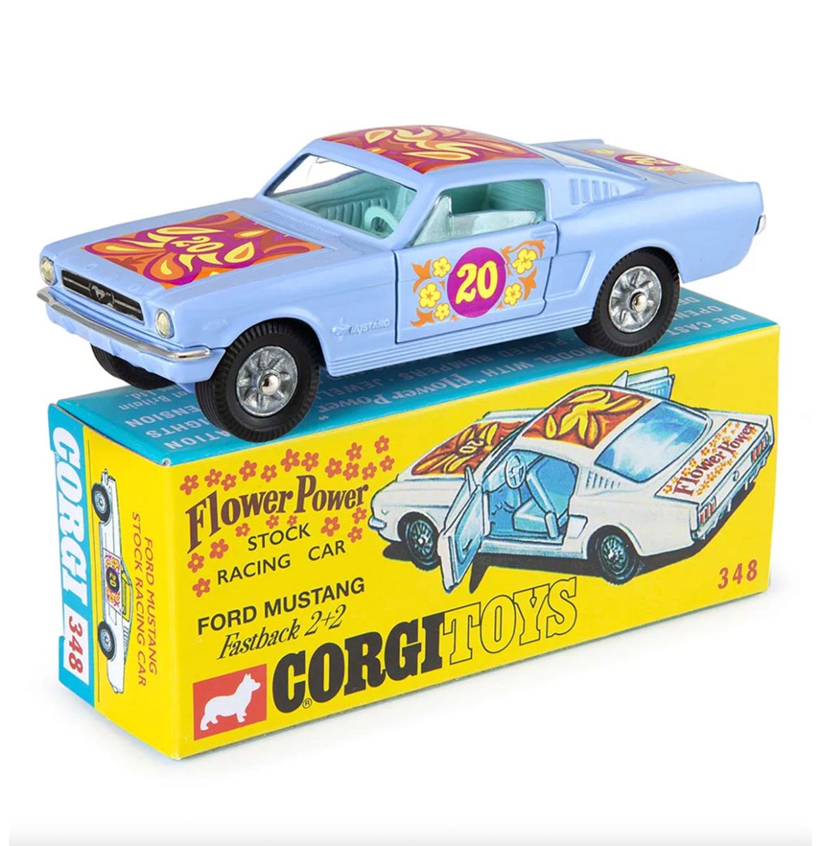 Ford Mustang Fastback 2+2 Flower Power Stock Racing Car (348) 1:50 Corgi Model | Ford