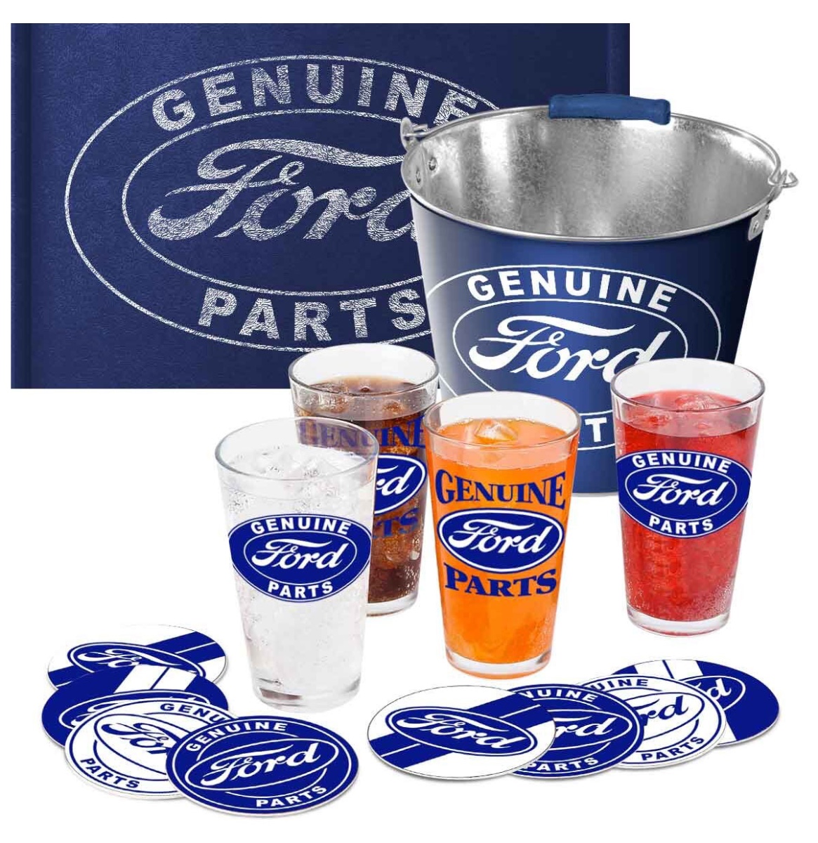 Ford Pint Bier Glazen Geschenkset - Party Emmer Set van 14 Items | Ford