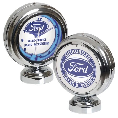 Ford Tafelmodel Klok Met Blauwe Neon Authorized Sales & Service Graphics | Ford