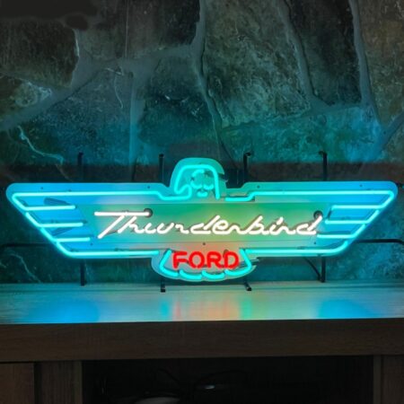 Ford Thunderbird Logo Neon Verlichting 101 x 34 cm - Turquoise