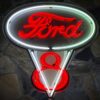 Ford V8 Neon Verlichting Metalen Bak XL 80 x 90 cm - Rood