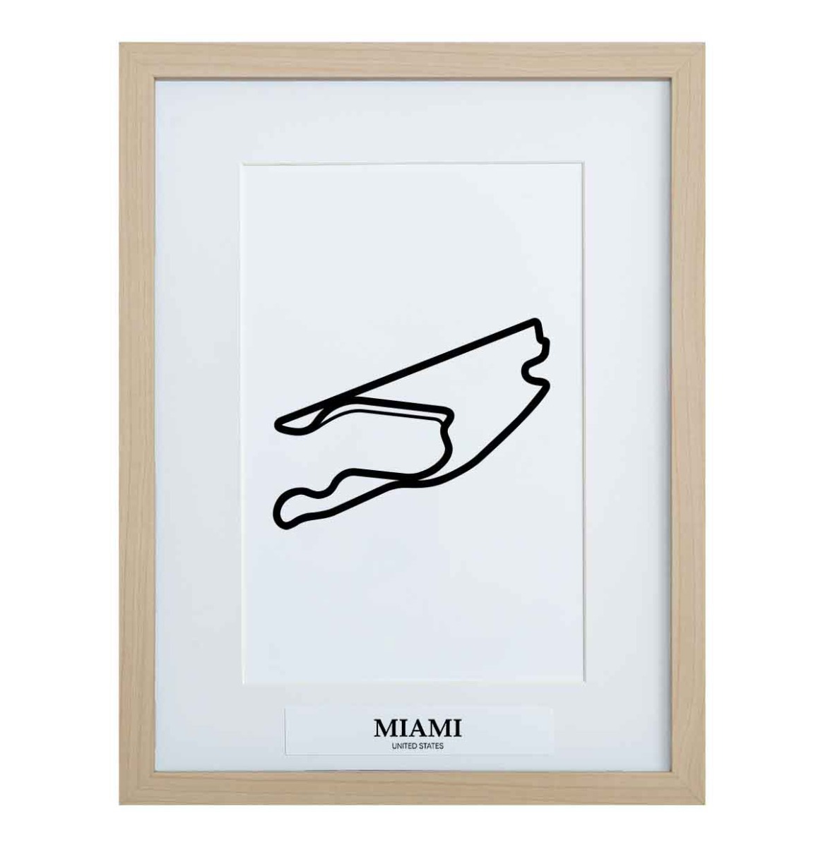 Formule 1 Circuit Miami 3D Print - Hout | Formula 1