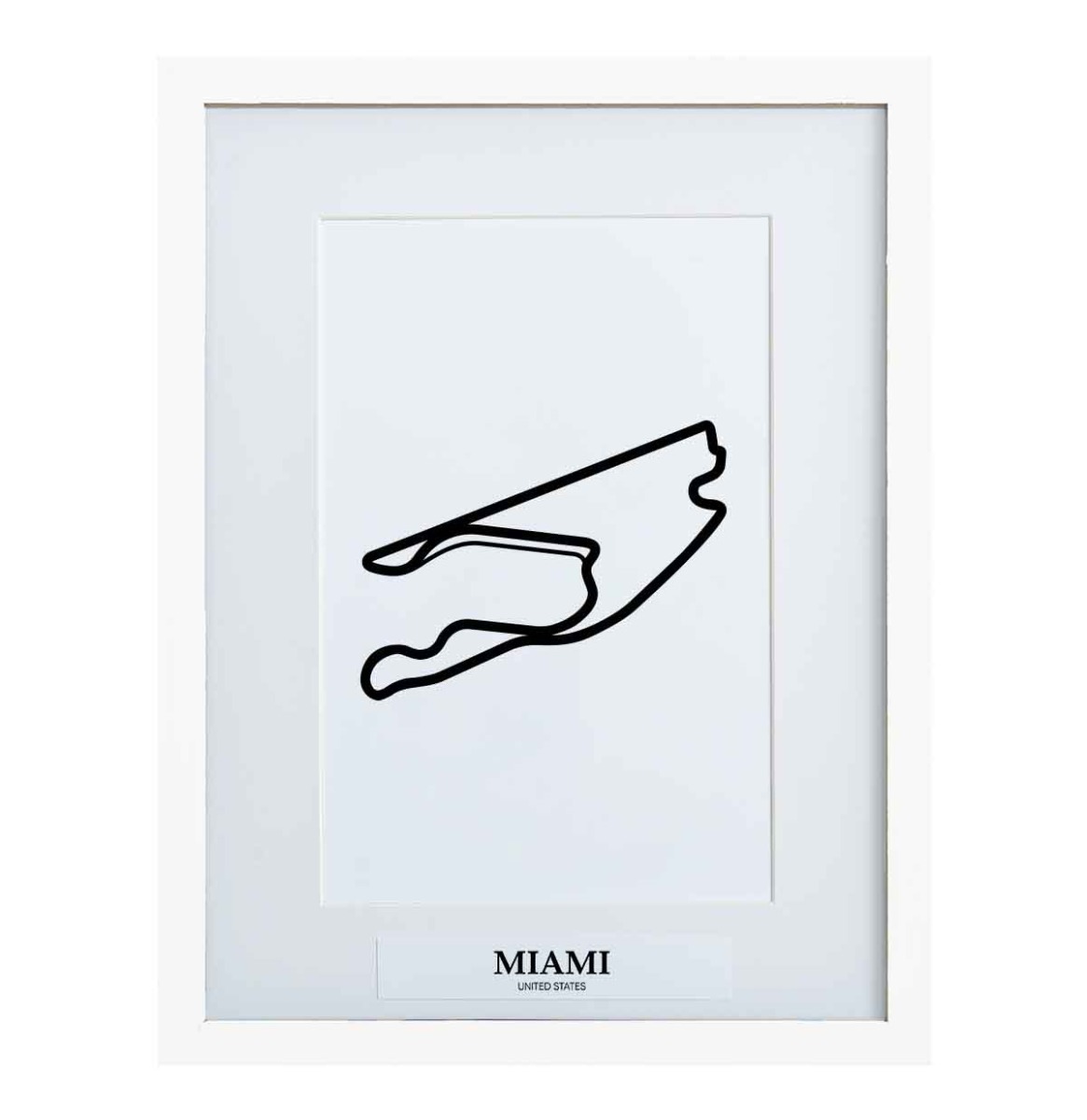 Formule 1 Circuit Miami 3D Print - Wit | Formula 1