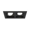 Fresno Dubbele Inbouwspot - Rechthoek - 2x GU10 - 6500K Daglicht wit - 8 Watt 690 Lumen - Kantelbaar - IP20 stofdicht - Zwart | HOFTRONIC