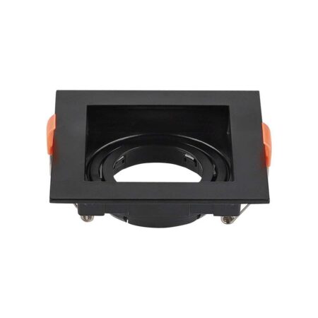 Fresno LED Inbouwspot - Kantelbaar armatuur - Kunststof - 95x95mm - GU10 Fitting incl. lamphouder - Vierkant - IP20 voor binnen - Zwart | V-TAC