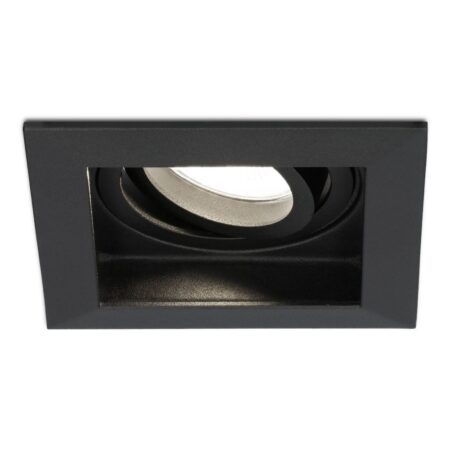 Fresno LED inbouwspot vierkant - GU10 - 4 Watt 345 Lumen - 4000K neutraal wit - Dimbaar - Kantelbaar - Verzonken - IP20 voor binnen - Zwart | HOFTRONIC