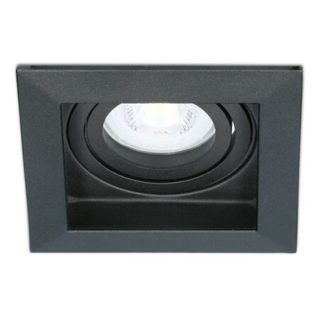Fresno LED inbouwspot vierkant - GU10 - 4 Watt 345 Lumen - 6500K Daglicht Wit - Dimbaar - Kantelbaar - Verzonken - IP20 voor binnen - Zwart - Anti-glare | HOFTRONIC