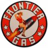 Frontier Gas Rocket Girl Zwaar Metalen Bord - 36 cm ø | Fiftiesstore