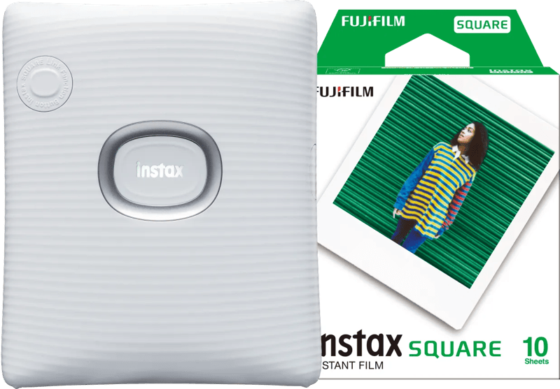 Fujifilm Instax Square Link White + Fujifilm Instax Film Square WW1 (10 stuks)