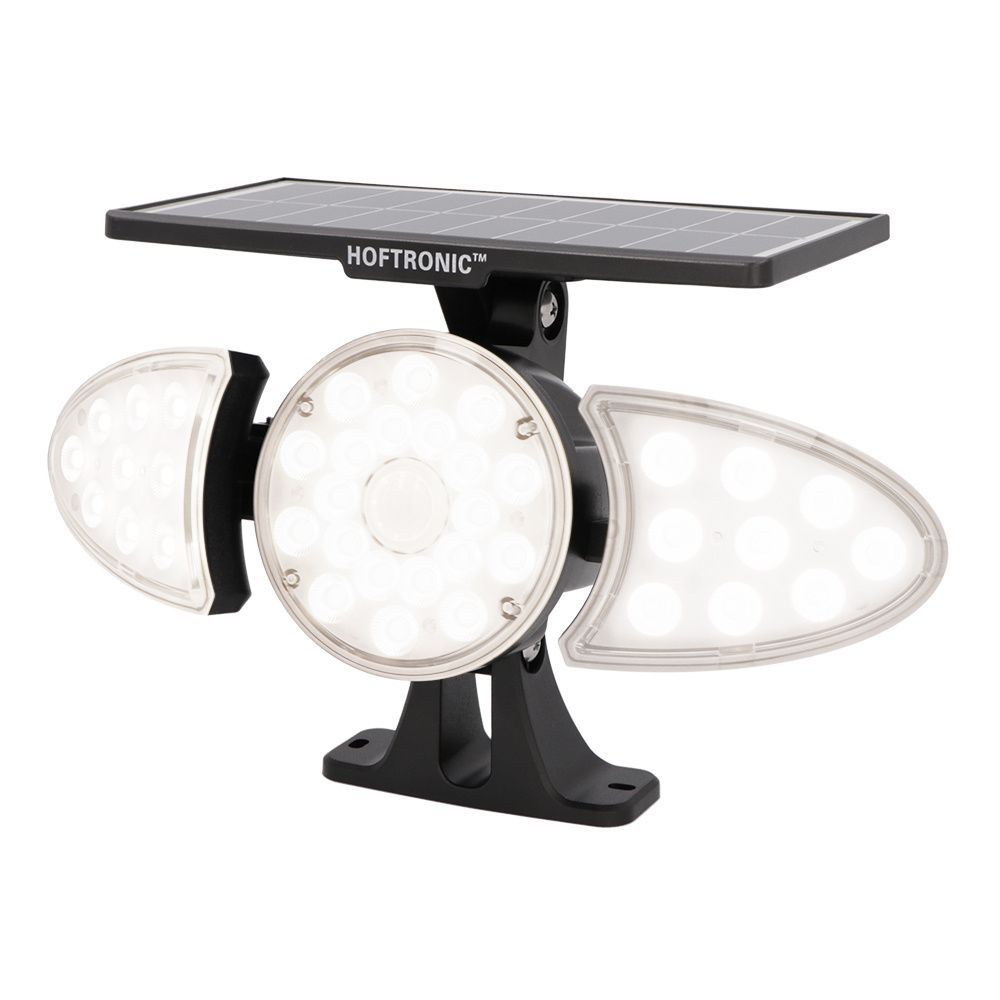 Fulco - LED Solar Wandlamp - Incl. Bewegingssensor - 6000K Daglicht wit - IP65 Waterdicht - Kantelbaar - Zonne energie | HOFTRONIC