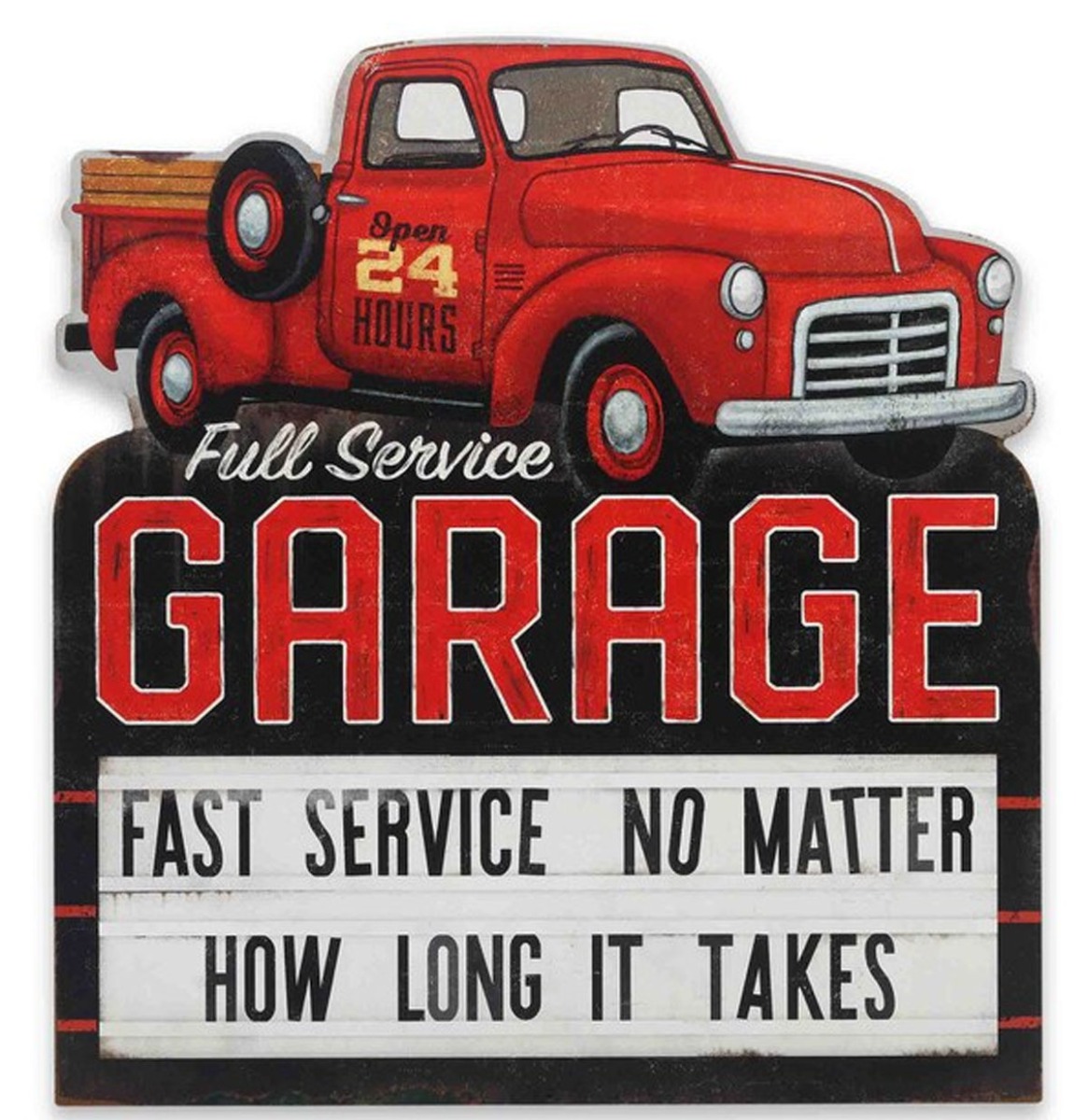 Full Service Garage Fast Service No Matter How Long It Takes Metalen Bord 58 x 53