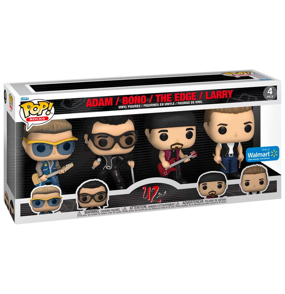 Funko Pop! Rocks: U2 - Adam/ Bono/ The Edge/ Larry - 4 Pack (Walmart Exclusief) Beschadigde Doos! | Funko