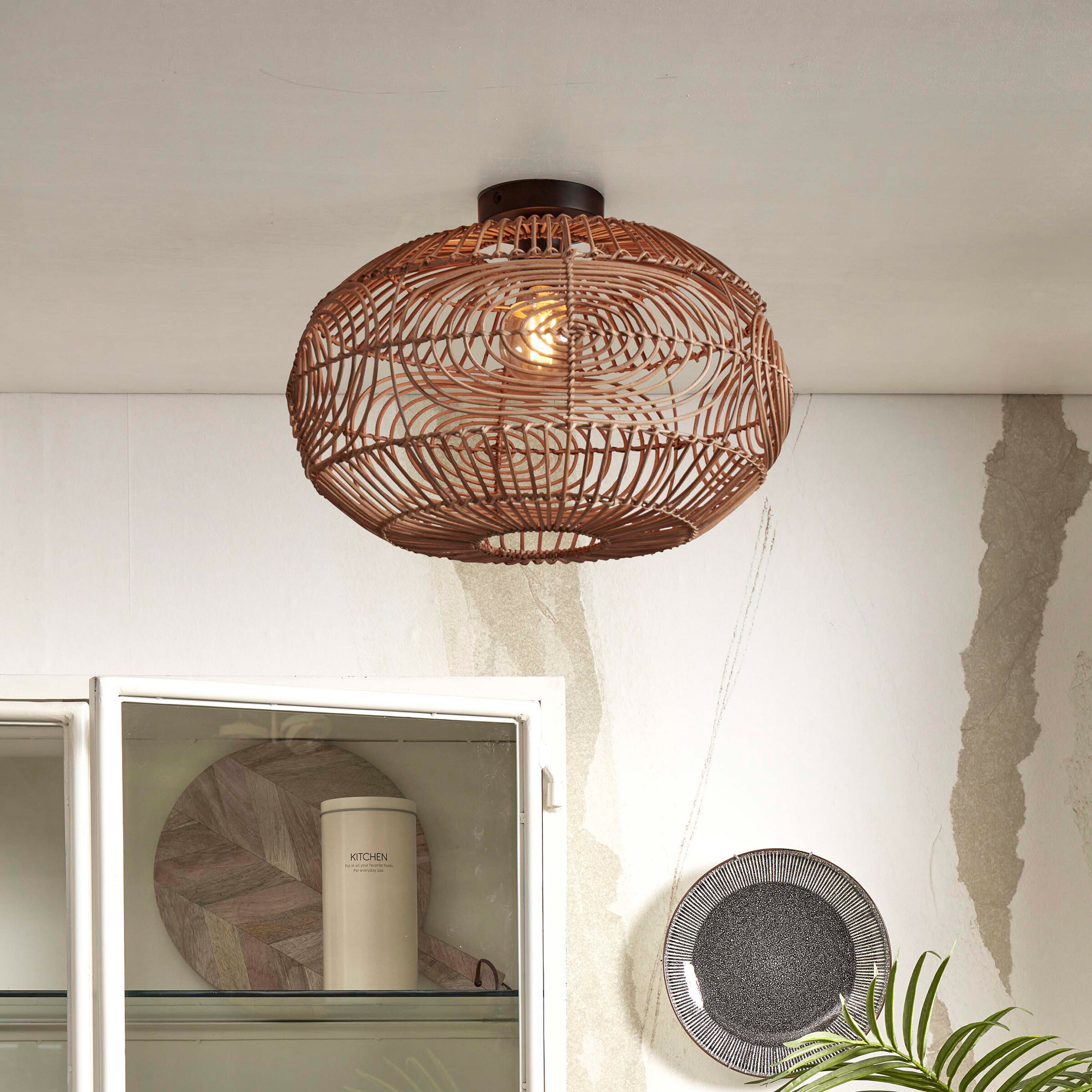 GOOD&MOJO Plafondlamp 'Madeira' Rotan