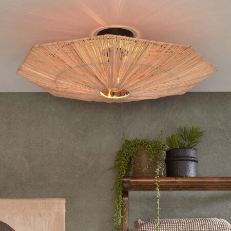 GOOD&MOJO Plafondlamp 'Panama' Raffia