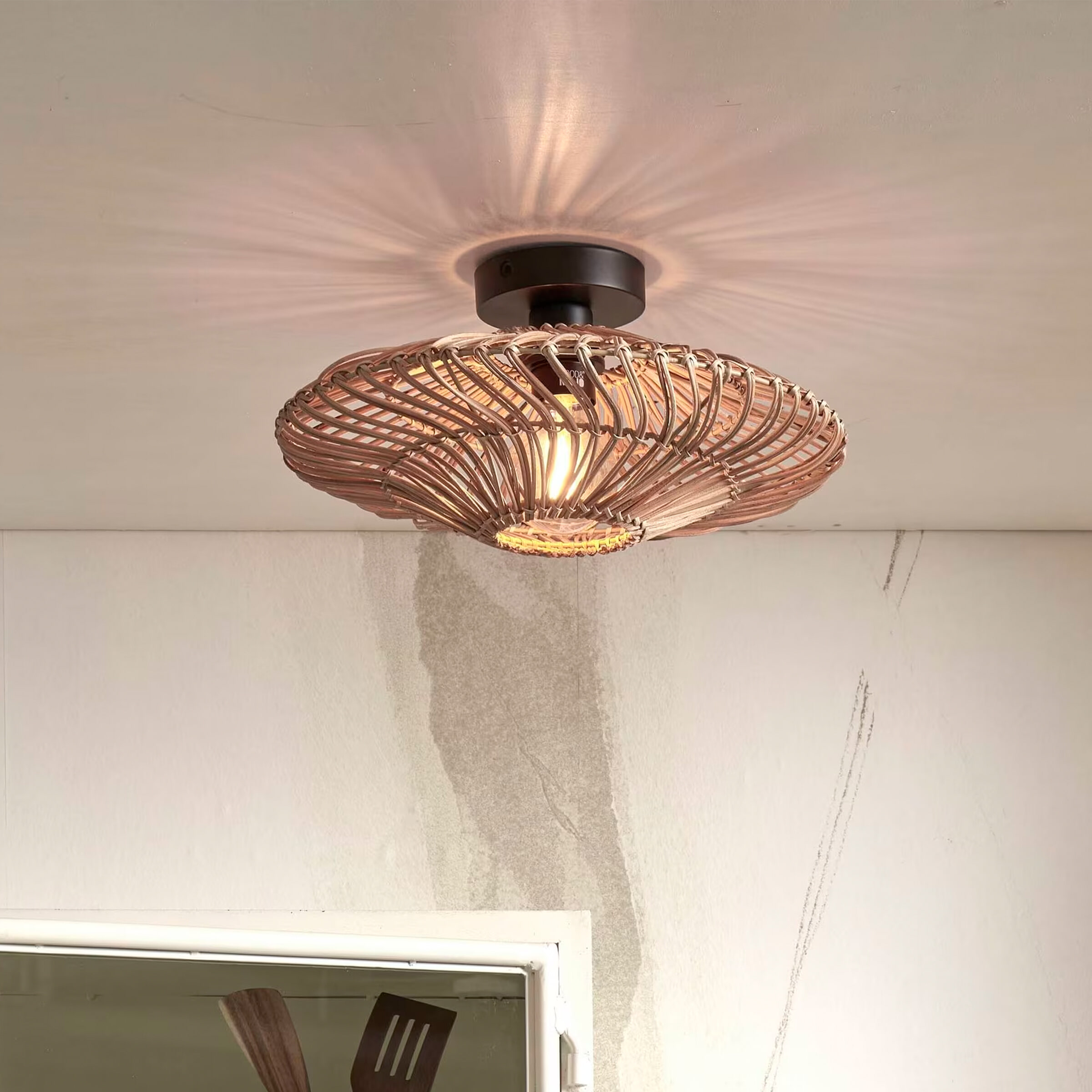 GOOD&MOJO Plafondlamp 'Zanzibar' Rotan