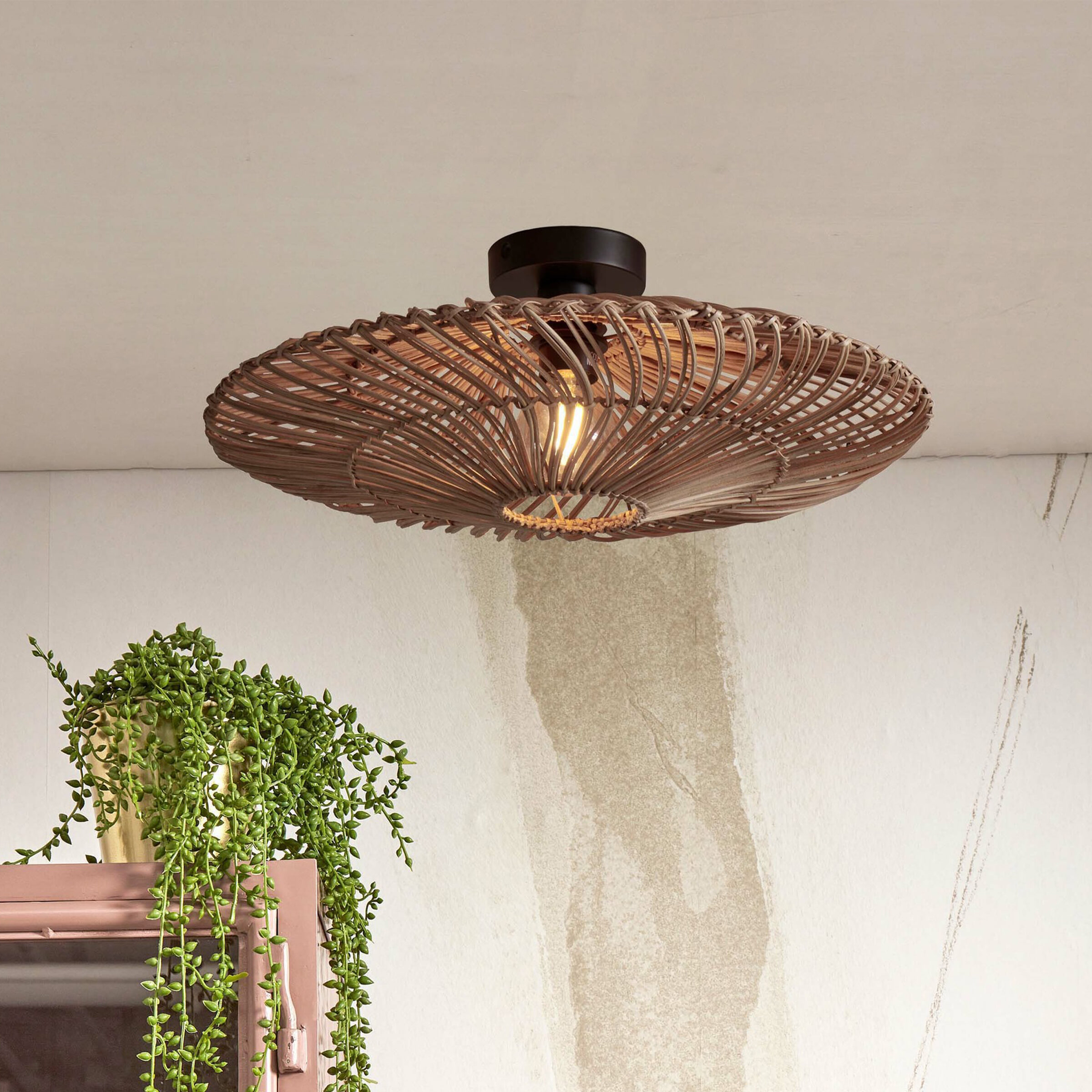 GOOD&MOJO Plafondlamp 'Zanzibar' Rotan