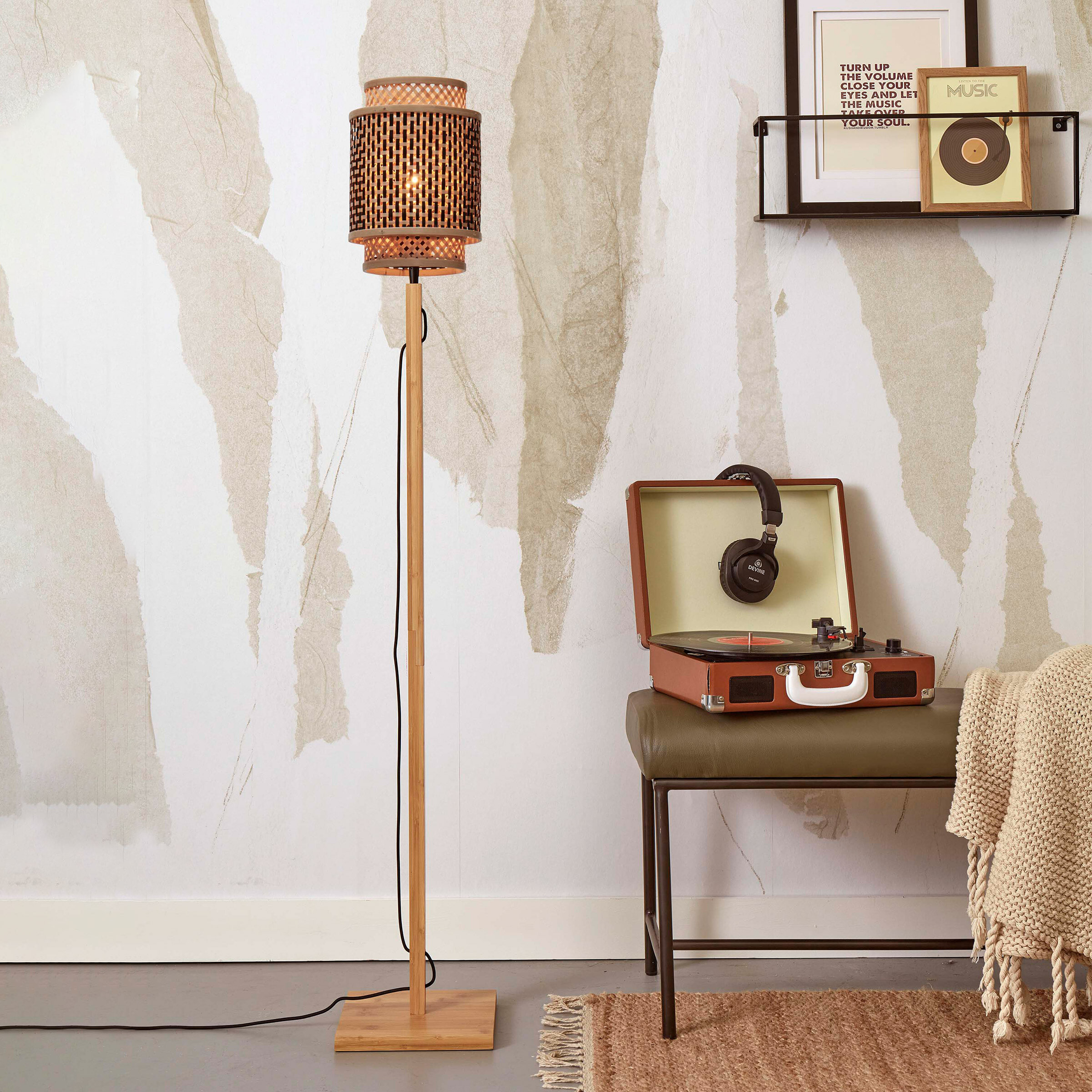 GOOD&MOJO Vloerlamp 'Bhutan' Bamboe