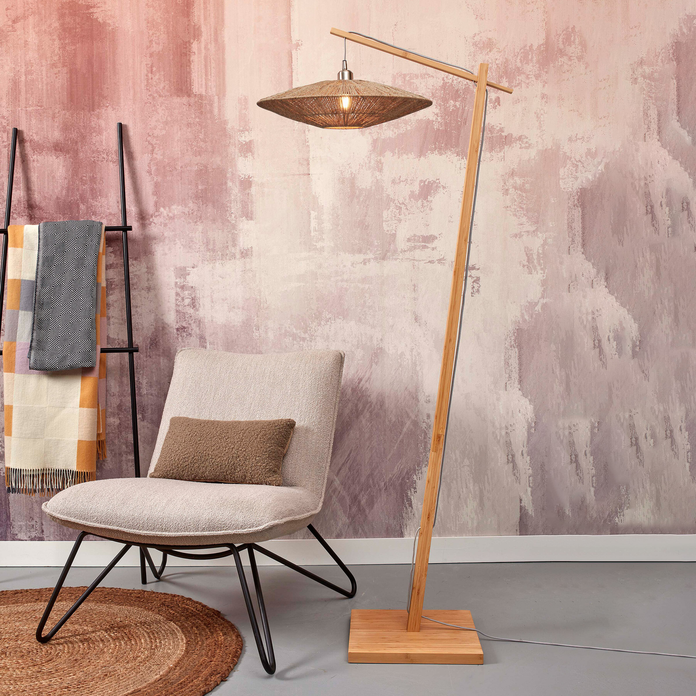 GOOD&MOJO Vloerlamp 'Iguazu' Bamboe en jute