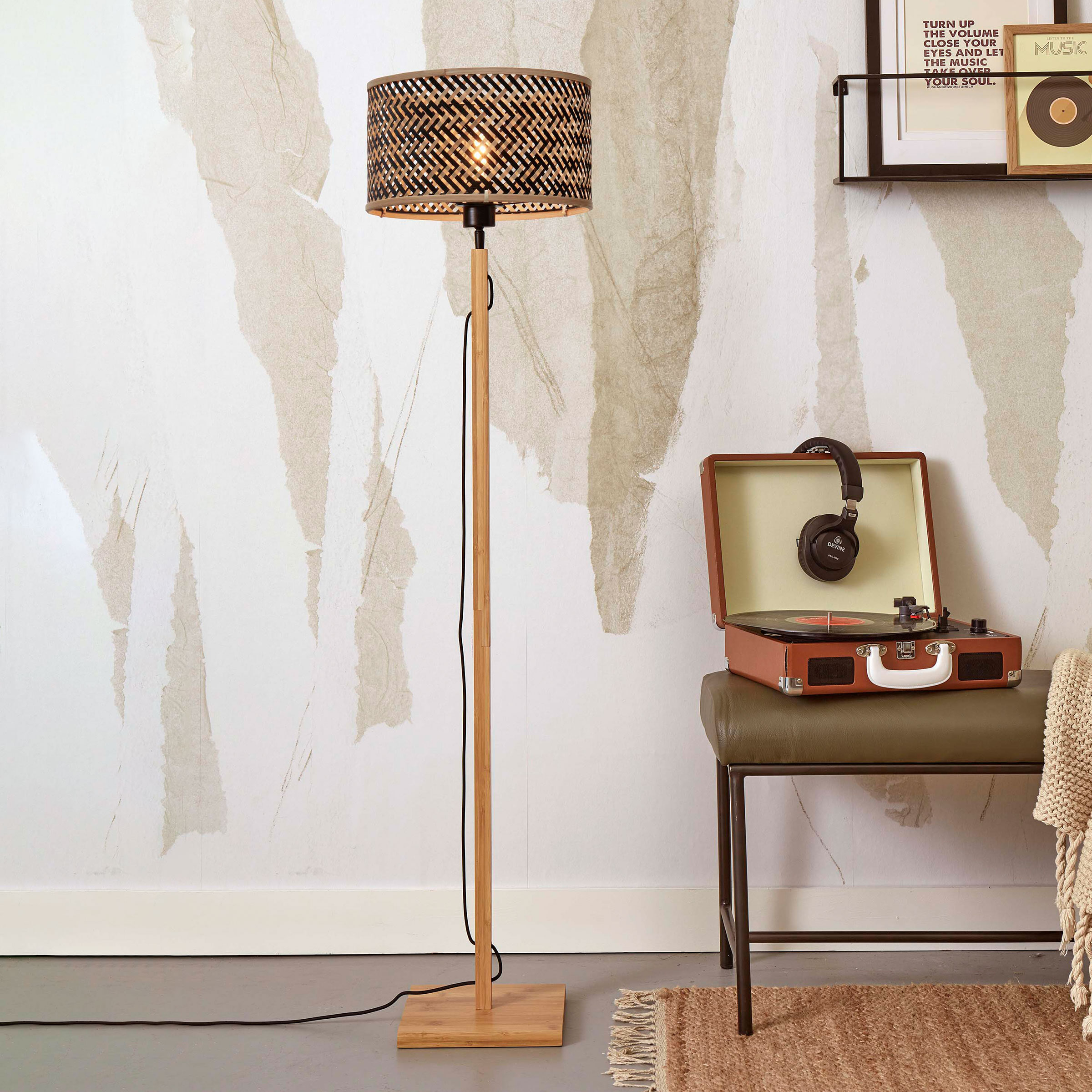 GOOD&MOJO Vloerlamp 'Java' Bamboe