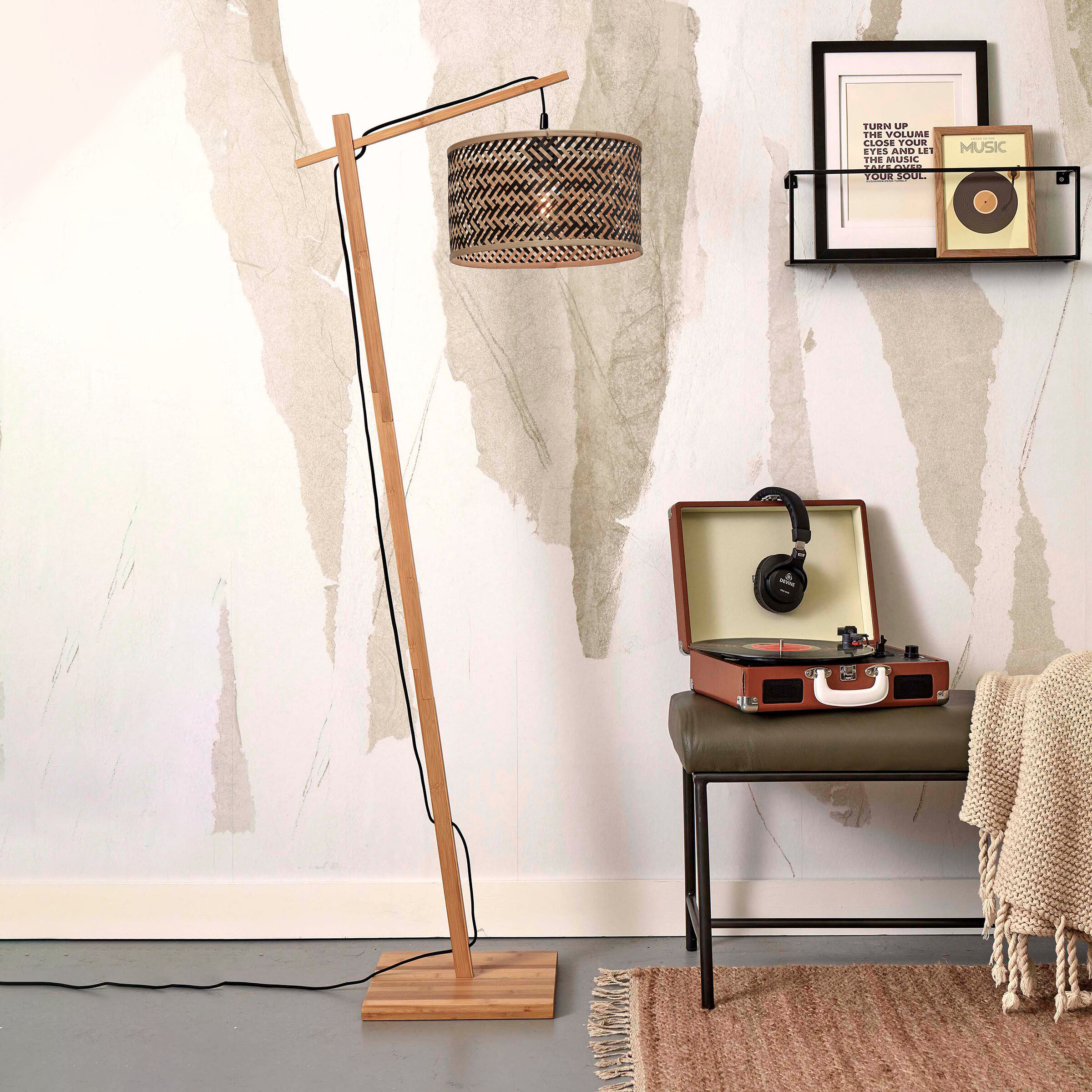 GOOD&MOJO Vloerlamp 'Java' Bamboe