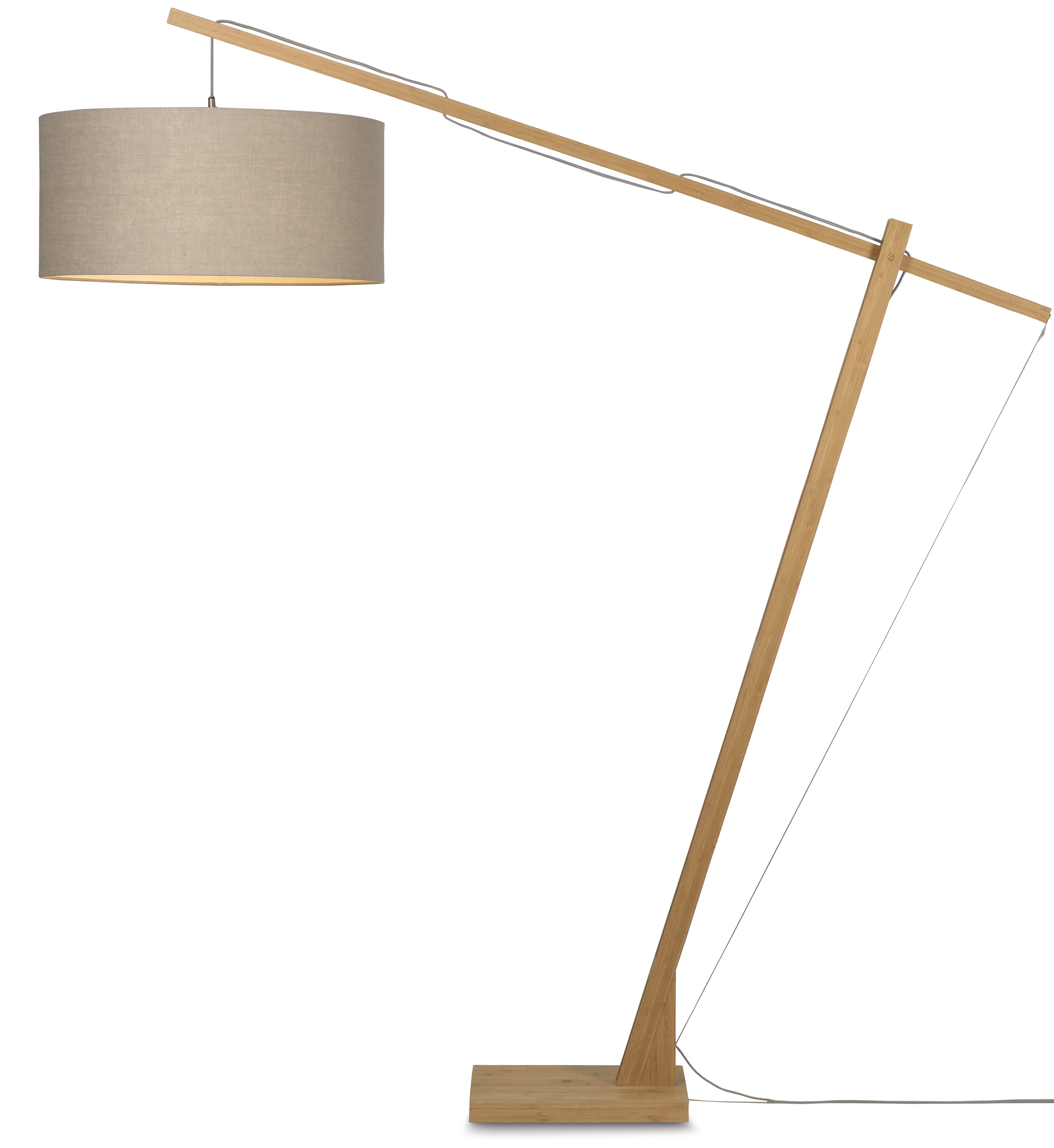 GOOD&MOJO Vloerlamp 'Montblanc' Bamboe en Eco linnen