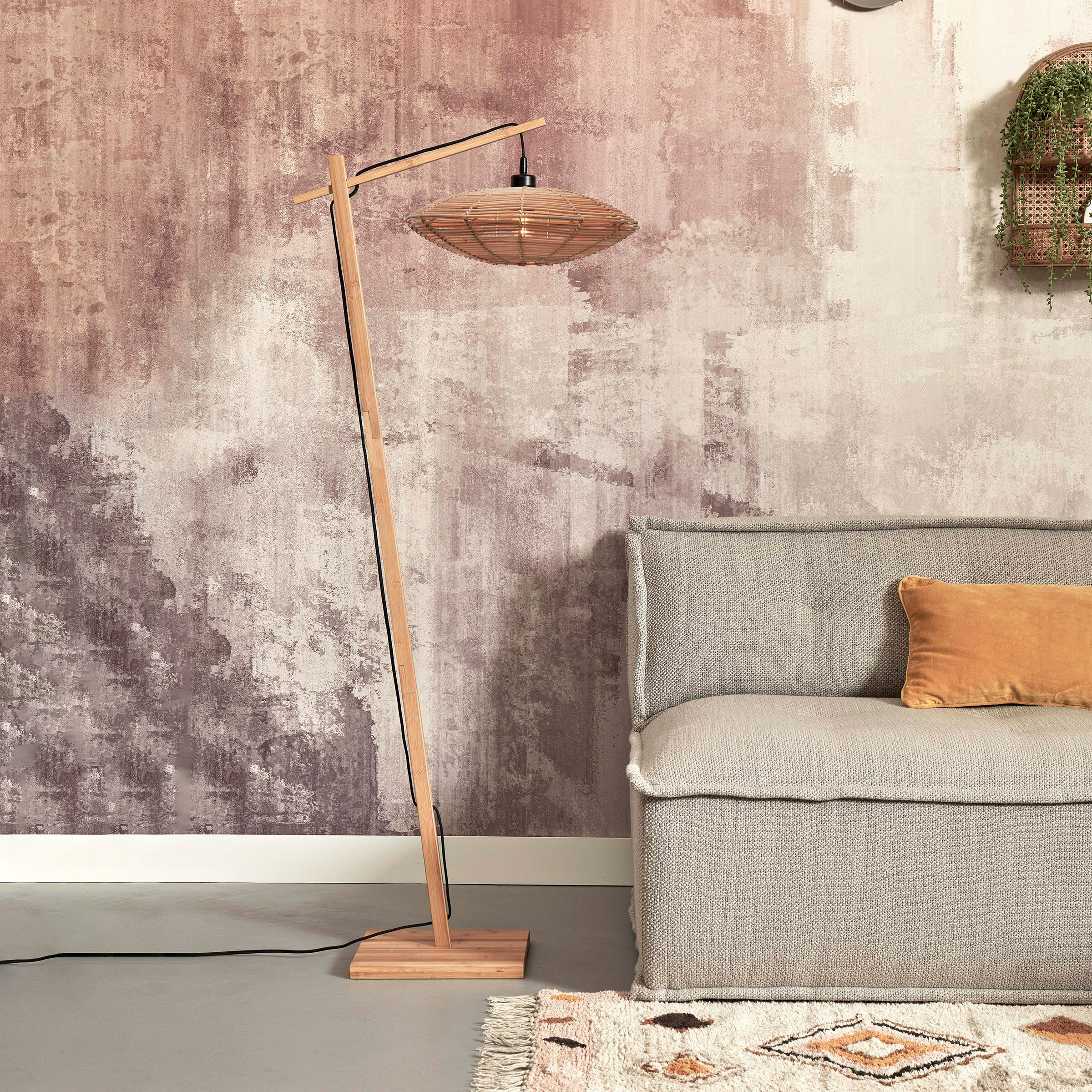 GOOD&MOJO Vloerlamp 'Tanami' Bamboe en rotan