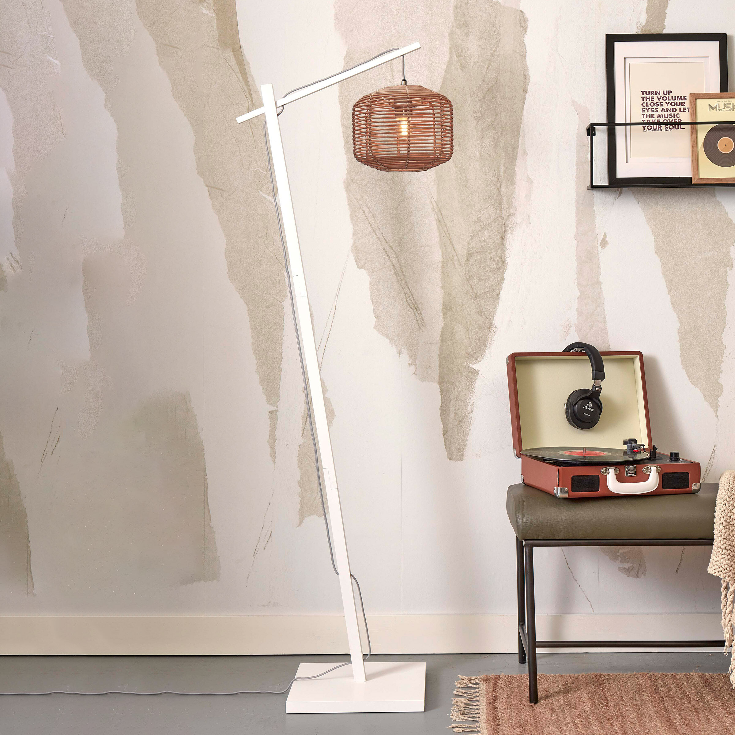 GOOD&MOJO Vloerlamp 'Tanami' Bamboe en rotan