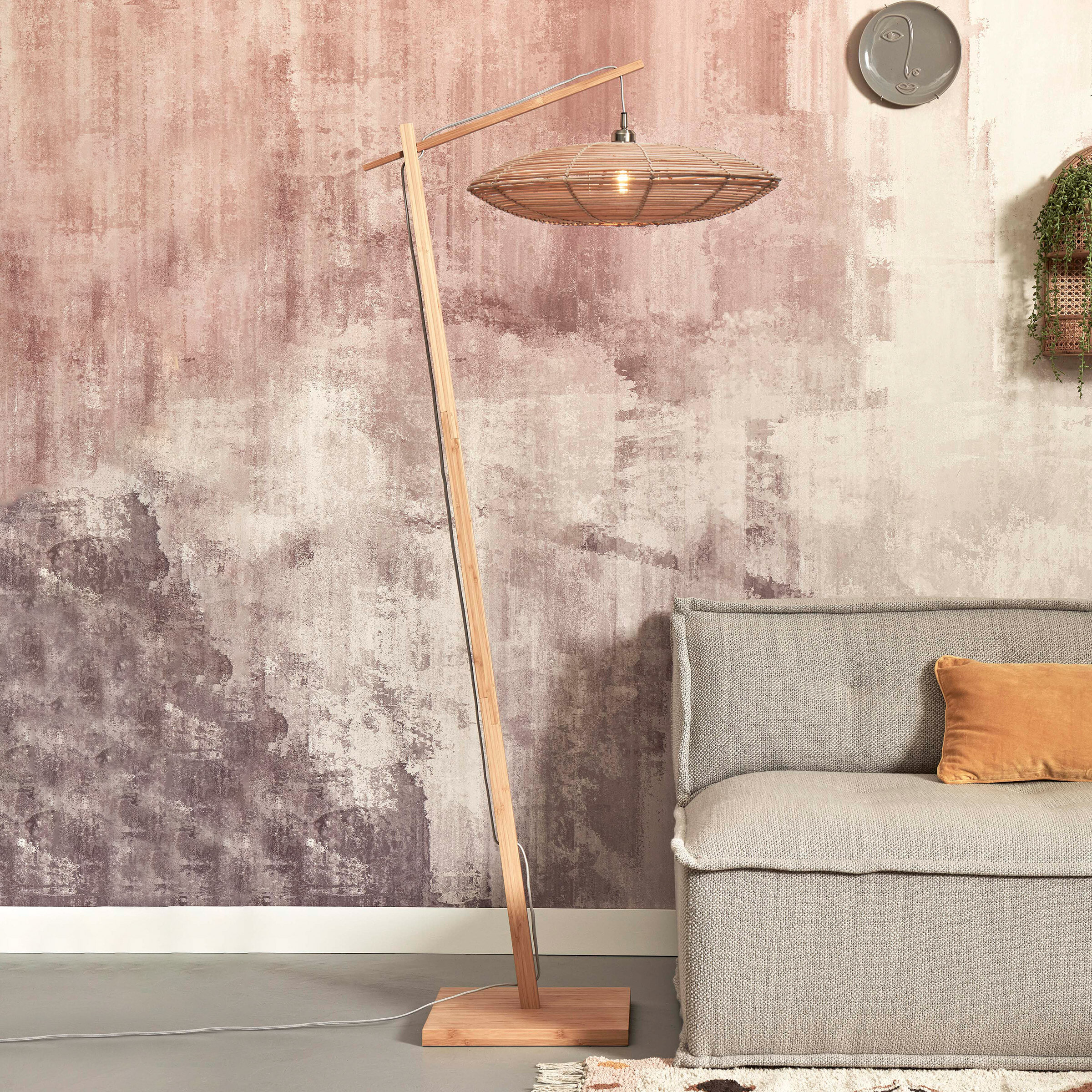 GOOD&MOJO Vloerlamp 'Tanami' Bamboe en rotan