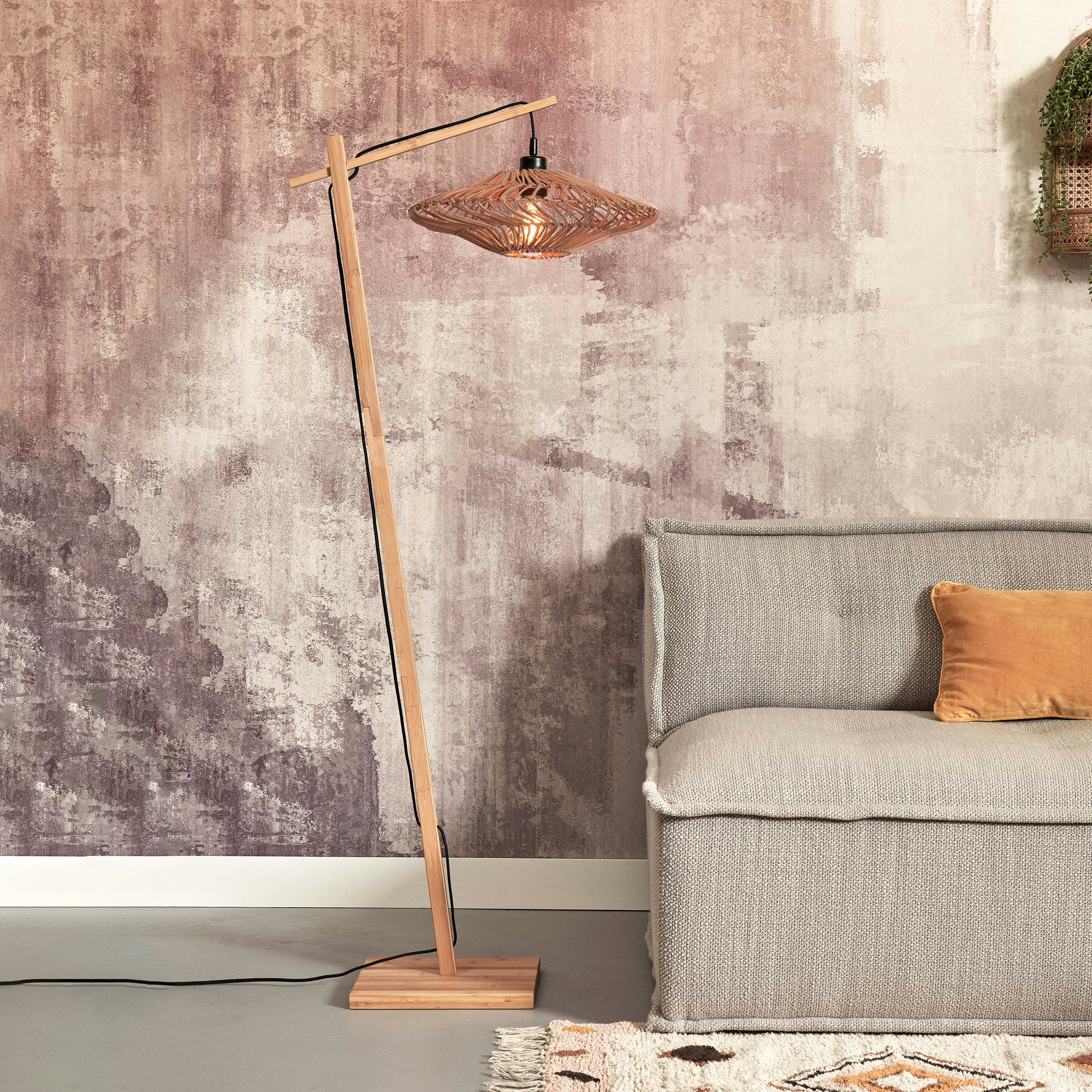 GOOD&MOJO Vloerlamp 'Zanzibar' Bamboe en rotan