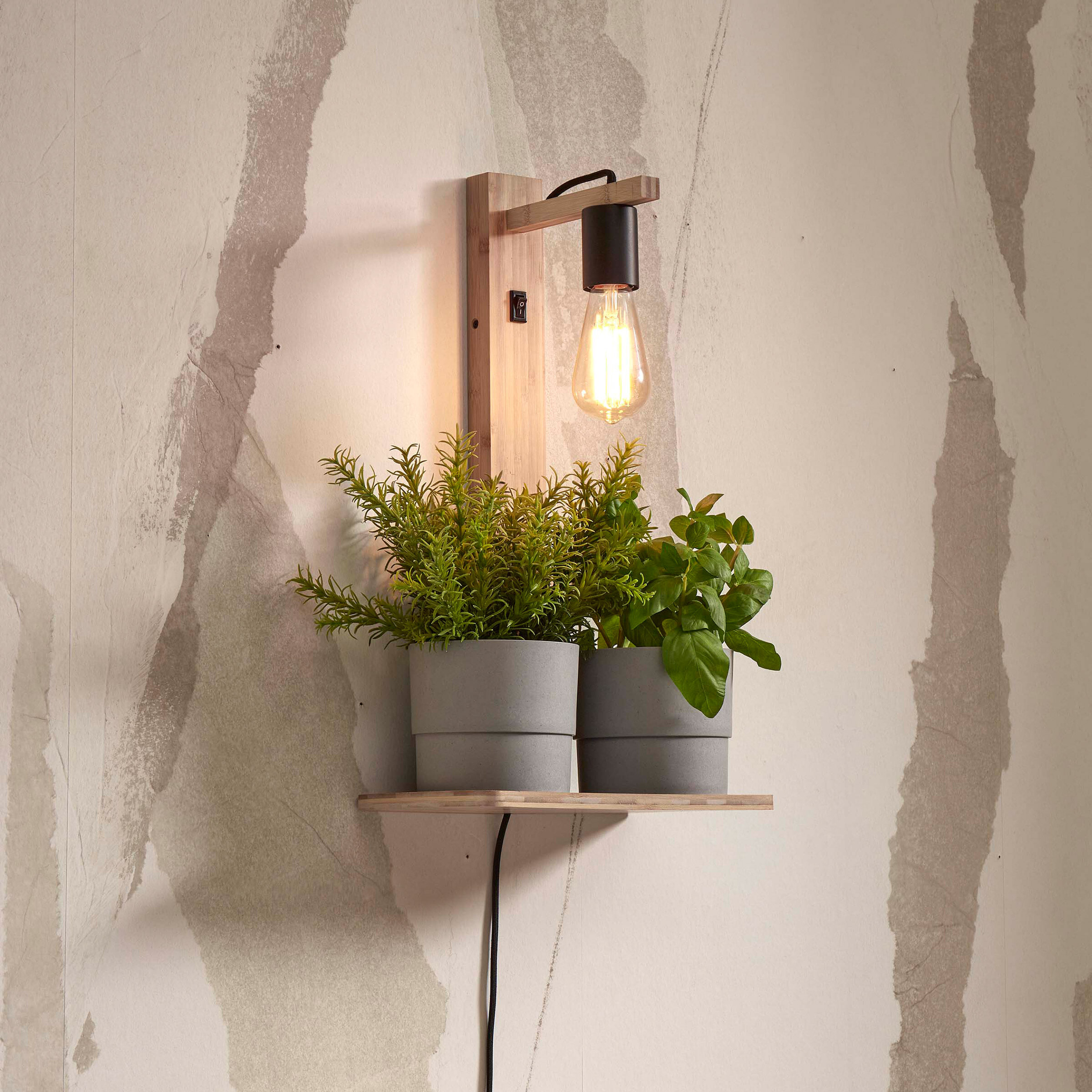 GOOD&MOJO Wandlamp 'Flores' Met plankje