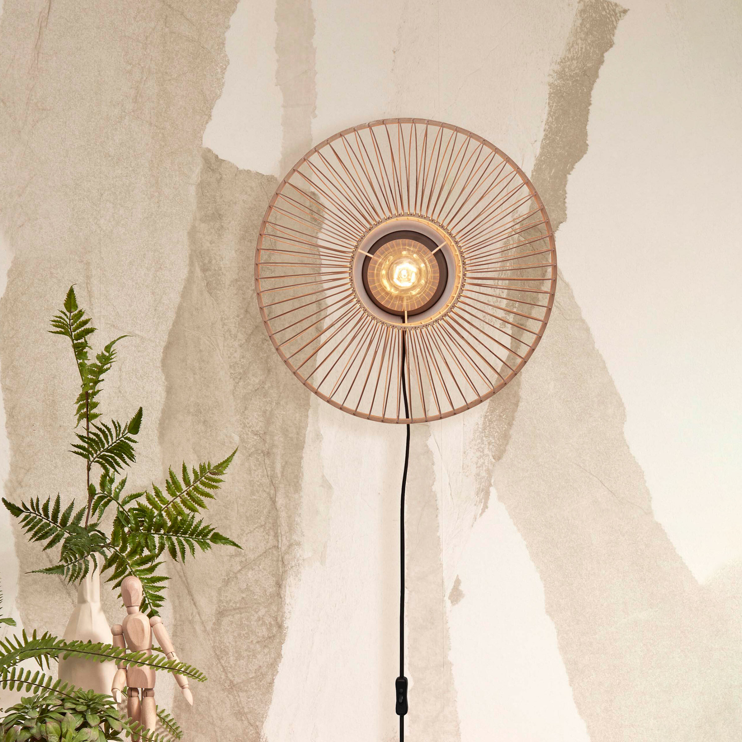 GOOD&MOJO Wandlamp 'Hokkaido' Bamboe