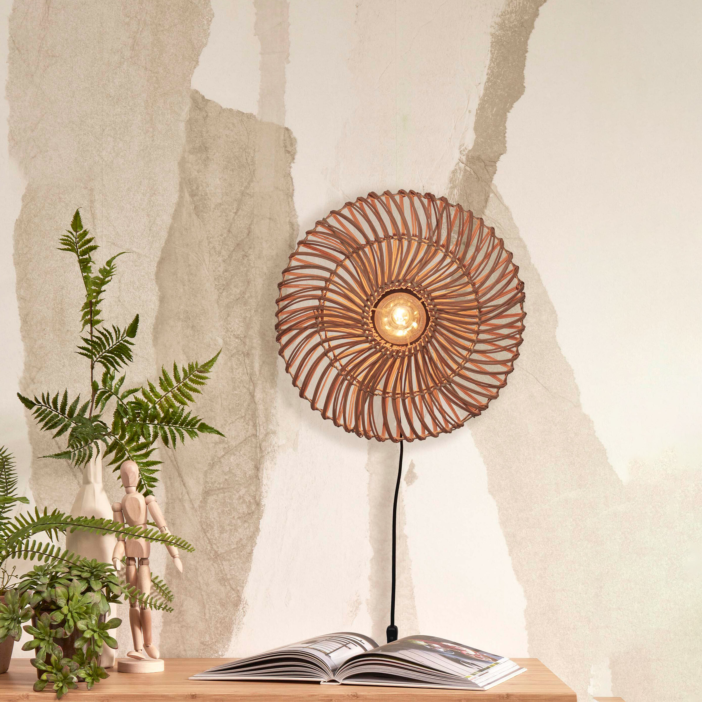 GOOD&MOJO Wandlamp 'Zanzibar' Rotan