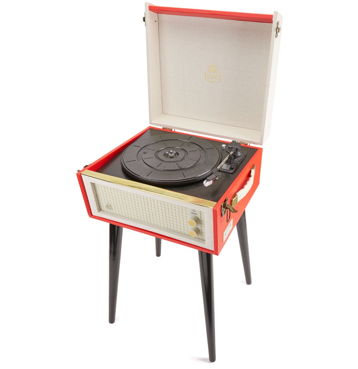 GPO Bermuda Dansette USB Platenspeler Rood | 17% korting | GPO Retro