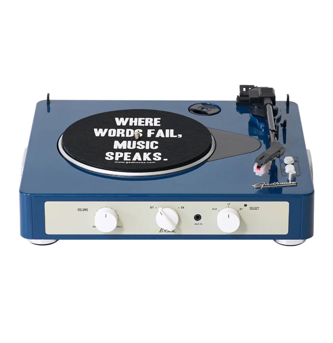 Gadhouse Brad Platenspeler Retro MK II - Marineblauw | Fiftiesstore