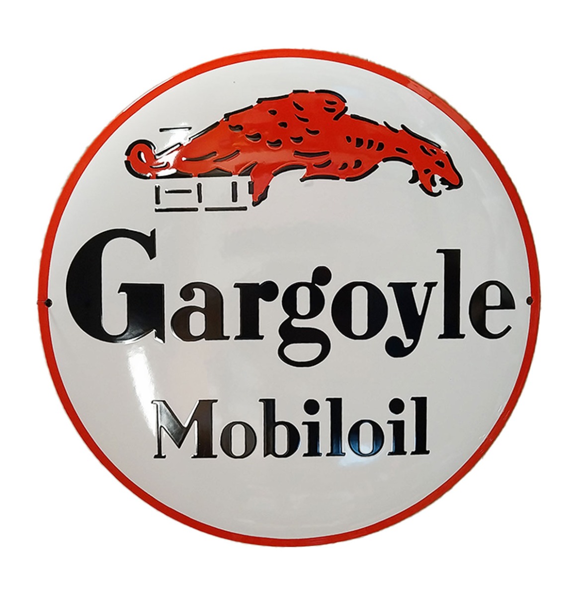 Gargoyle Mobiloil Emaille Bord- Ø41cm | Fiftiesstore