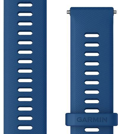 Garmin Siliconen Bandje Blauw/Zilver 22mm