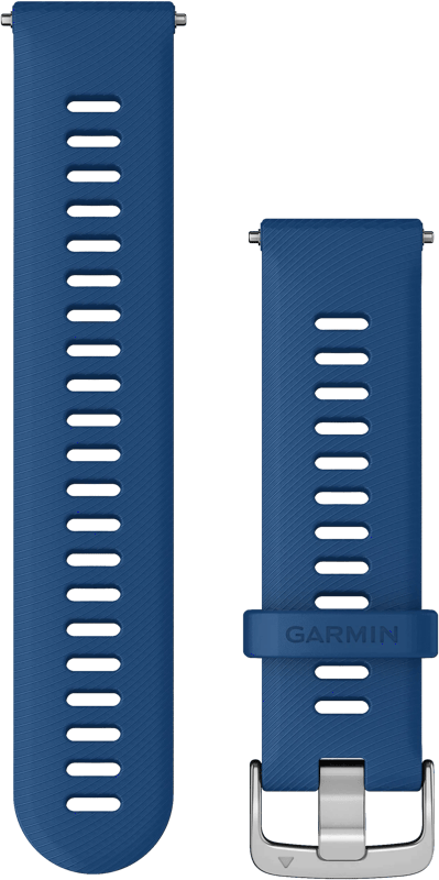 Garmin Siliconen Bandje Blauw/Zilver 22mm