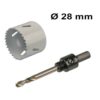 Gatenzaag Ø28 mm - Adapter met centreerboor - Geschikt voor LED Inbouwspots Milano - Bi-metaal zaagblaad | HOFTRONIC