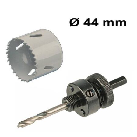 Gatenzaag Ø44 mm - Adapter met centreerboor - Geschikt voor LED Inbouwspots Sienna - Bi-metaal zaagblaad | HOFTRONIC