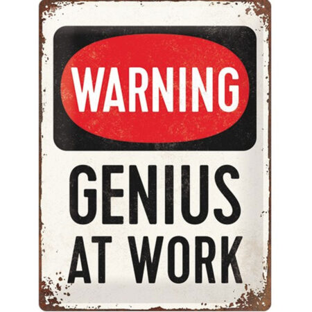 Genius At Work Reliëf Metalen Bord | Nostalgic Art