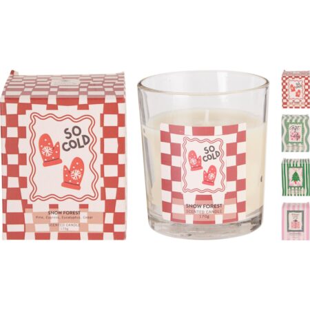 Geurkaars in glas 8x9cm 4ass | Home & Styling