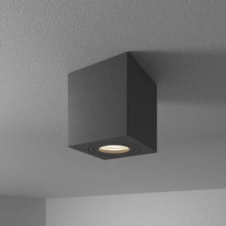 Gibbon LED Opbouwspot - Viekant - 4 Watt 345 Lumen - 4000K Neutraal wit - GU10 - IP65 Badkamer Opbouwspot - Voor binnen en buitengebruik - Zwart | HOFTRONIC