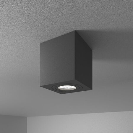 Gibbon LED Opbouwspot - Viekant - 4 Watt 345 Lumen - 6500K Daglicht wit - GU10 - IP65 Badkamer Opbouwspot - Voor binnen en buitengebruik - Zwart | HOFTRONIC